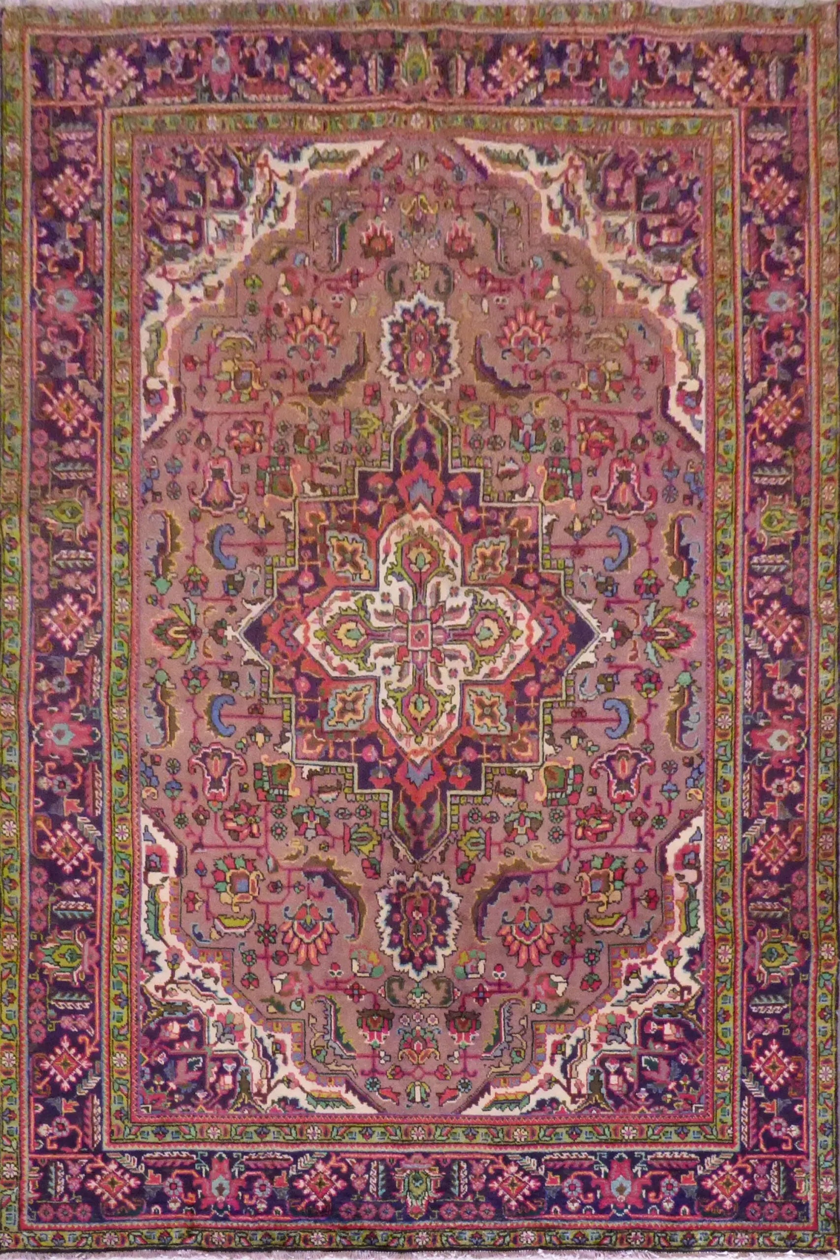 Persian Semi Antique Hand Knotted Persian Tabriz Rugs Red, 10'X 6'6", Panr10554 (Red : 10554)
